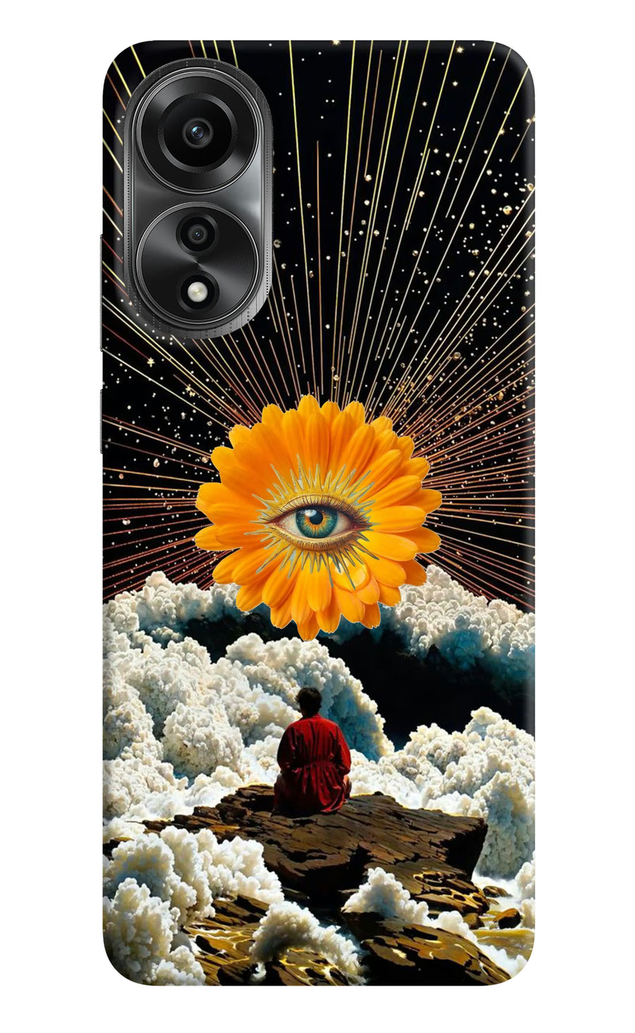 Cosmic Flower Oppo A78 4G Back Cover, Hard case