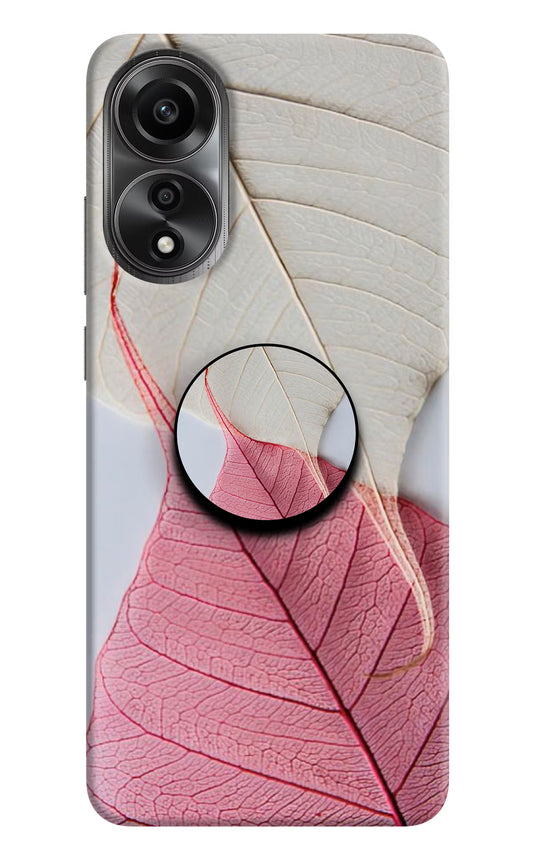 White Pink Leaf Oppo A78 4G Pop Case