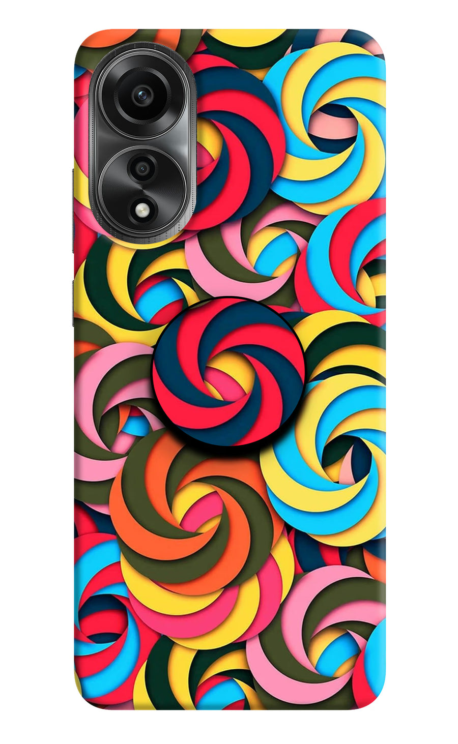 Spiral Pattern Oppo A78 4G Pop Case, Hard case