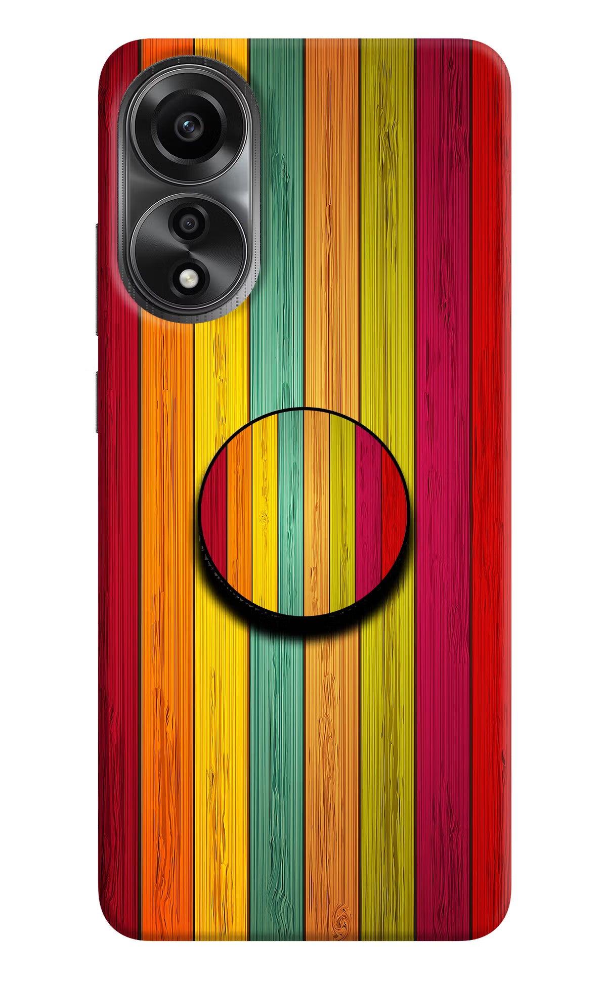 Multicolor Wooden Oppo A78 4G Pop Case
