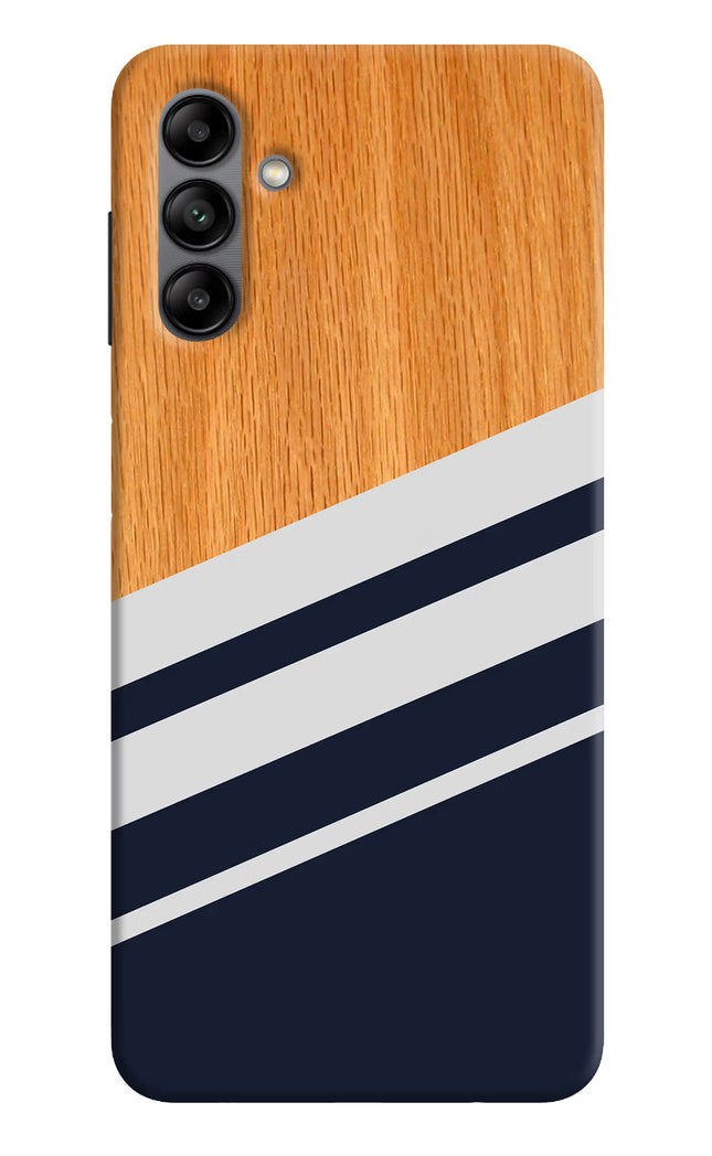 Blue and white wooden Samsung A04s Back Cover