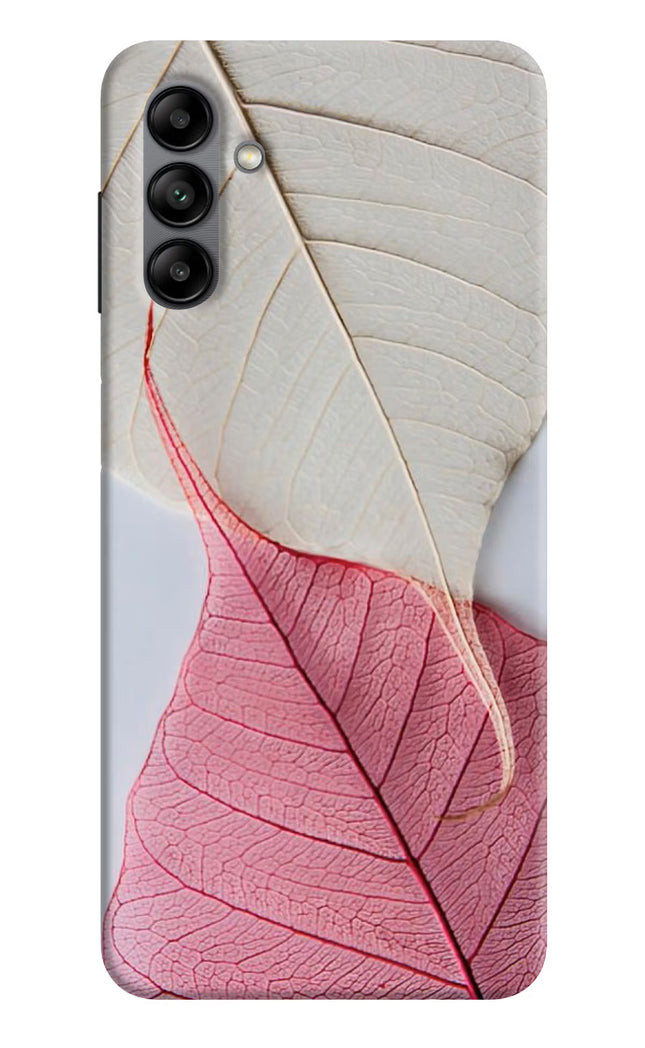 White Pink Leaf Samsung A04s Back Cover