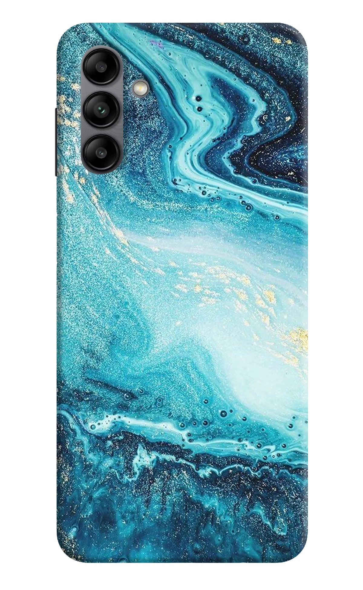 Blue Glitter Marble Samsung A04s Back Cover