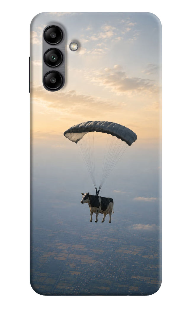 Skydiving Cow Samsung A04s Hard Case Back Cover by Casekaro