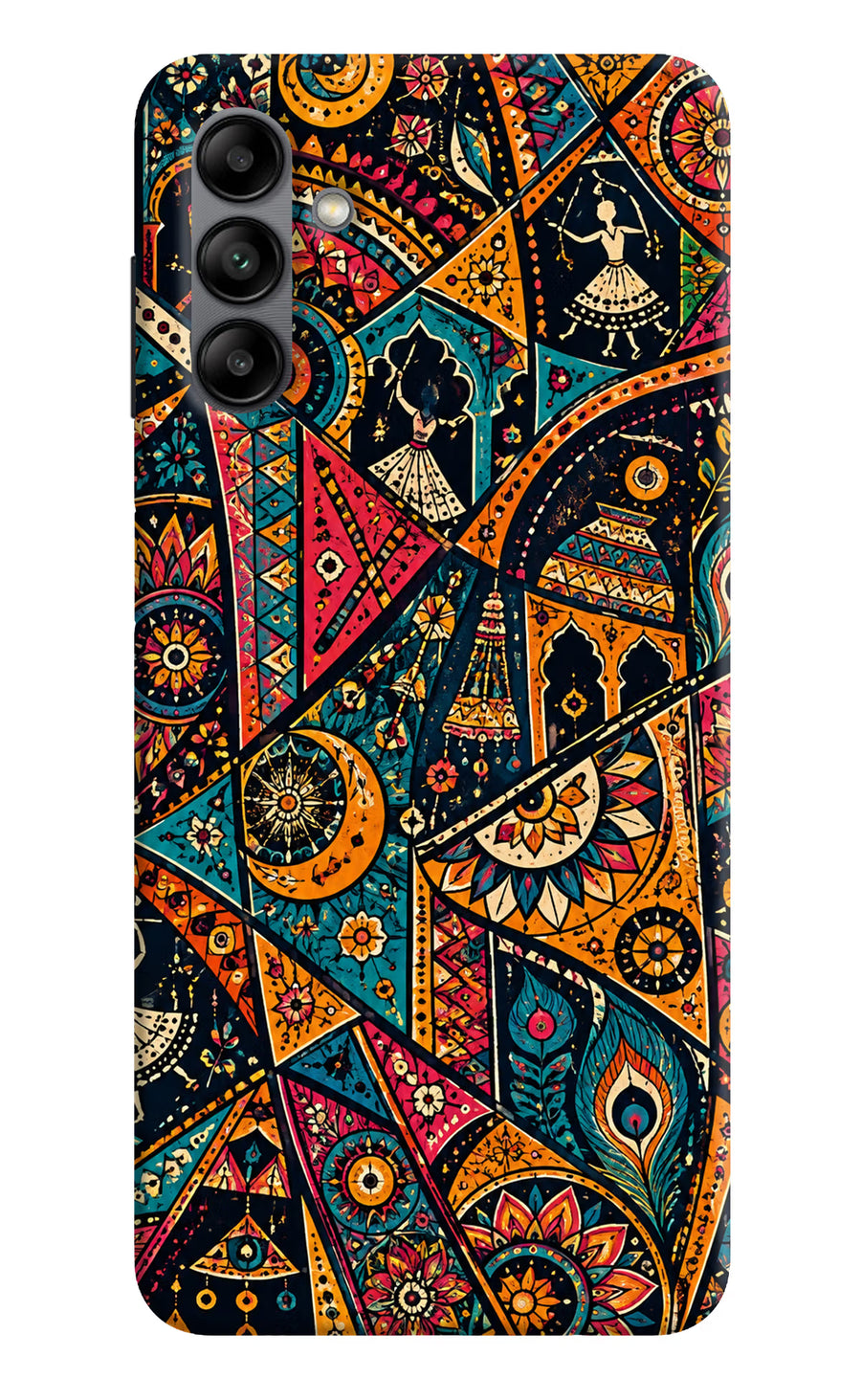 Folk Print Samsung A04s Back Cover, Hard case