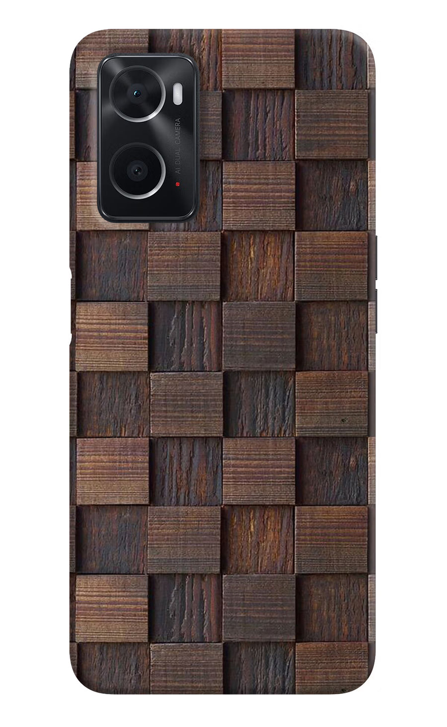 Wooden Cube Design Oppo A76 Back Cover, Hard case
