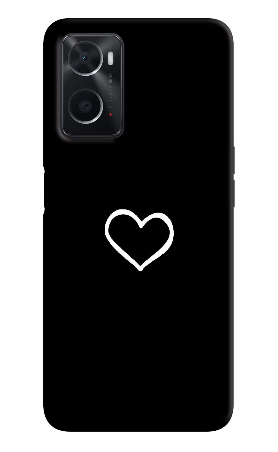 Heart Oppo A76 Back Cover, Hard case