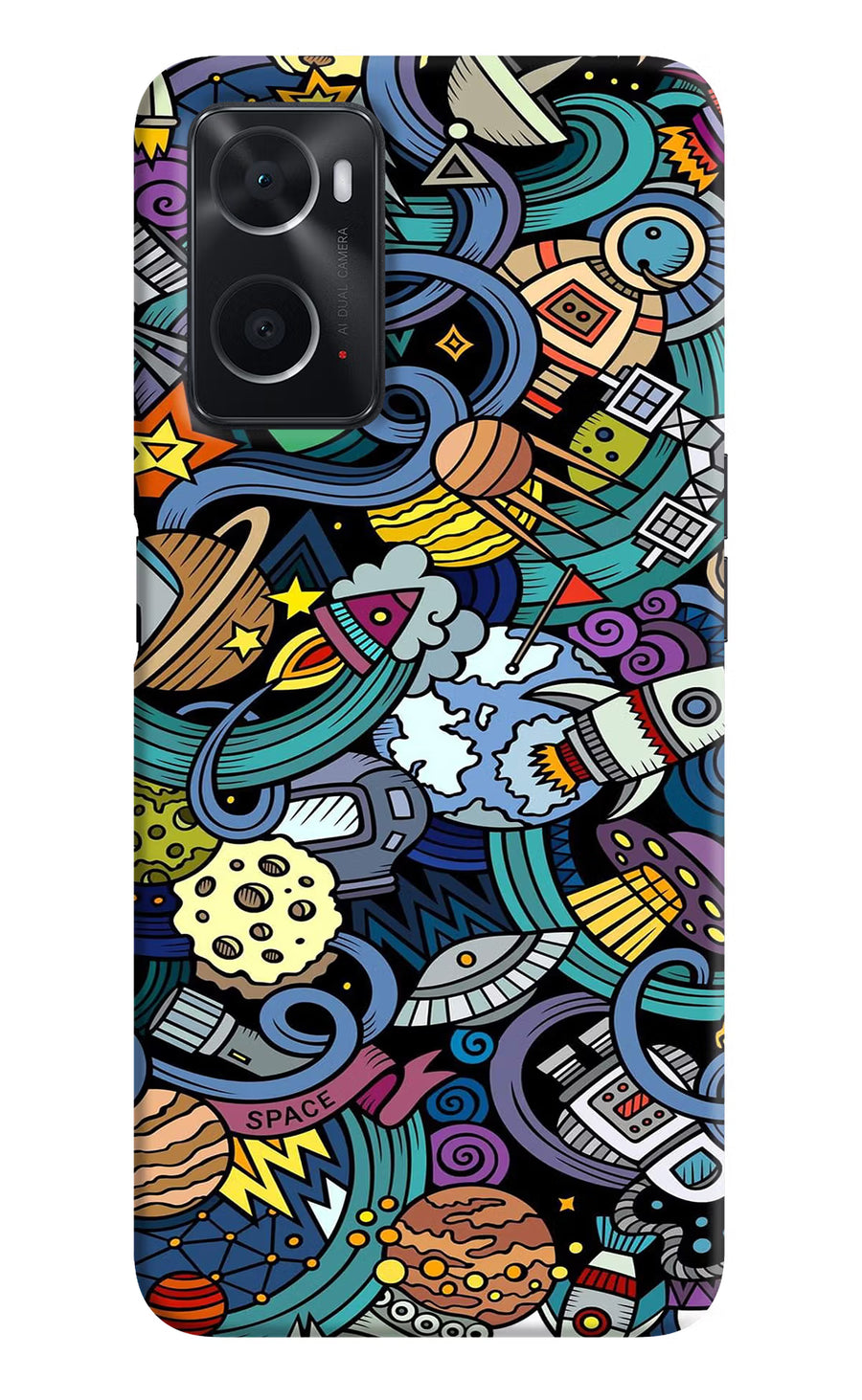 Space Abstract Oppo A76 Back Cover, Hard case