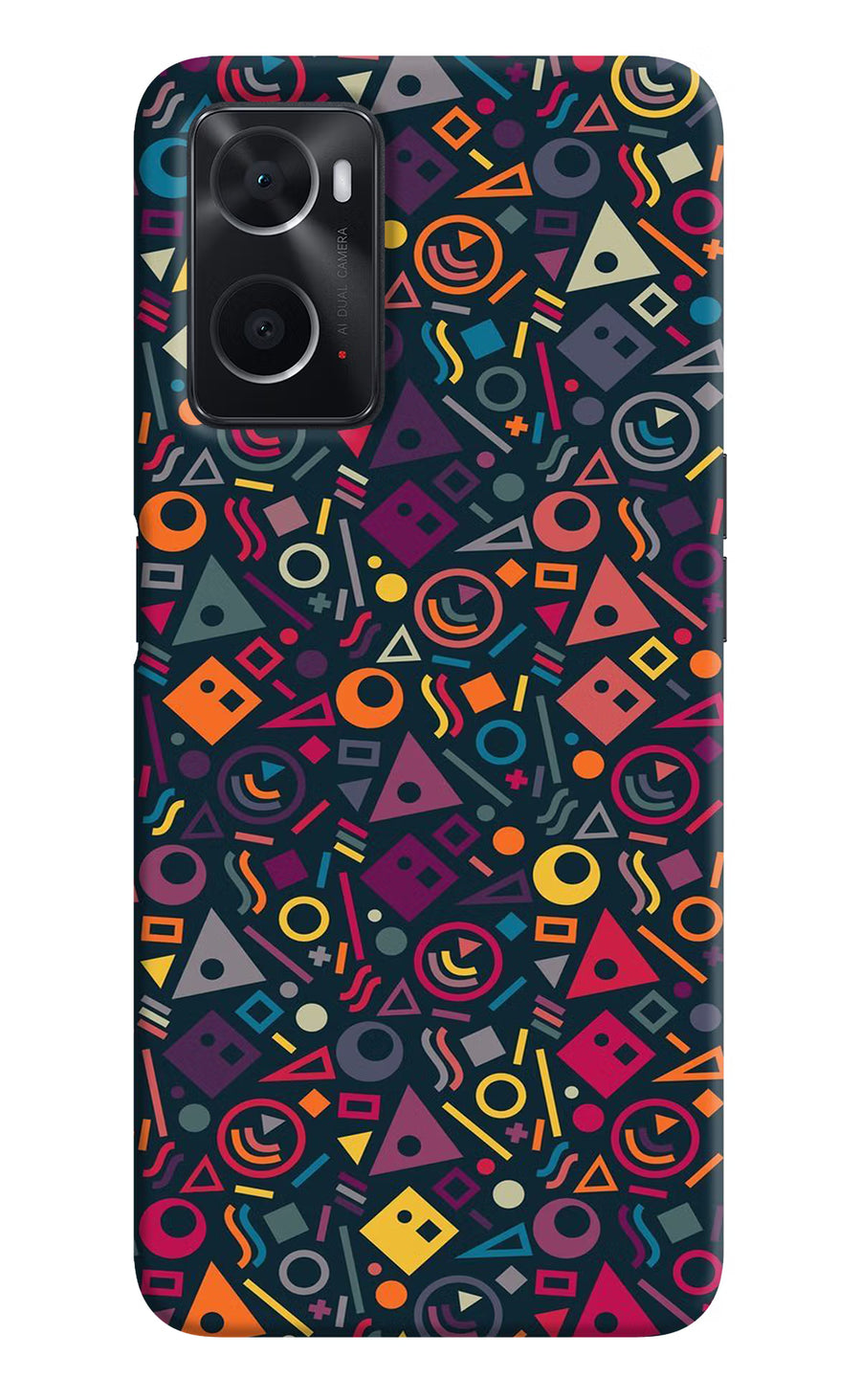 Geometric Abstract Oppo A76 Back Cover, Hard case