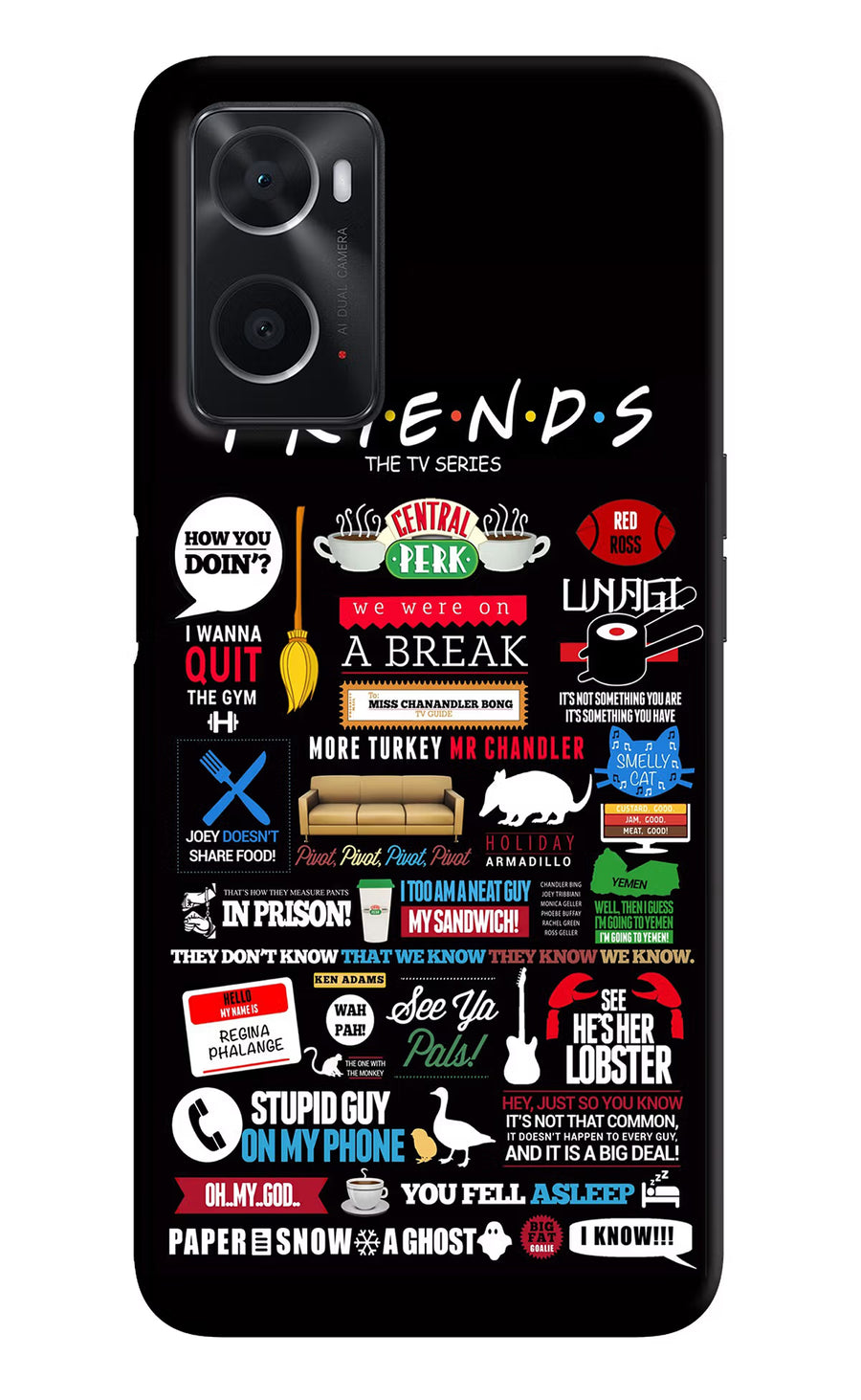 FRIENDS Oppo A76 Back Cover, Hard case