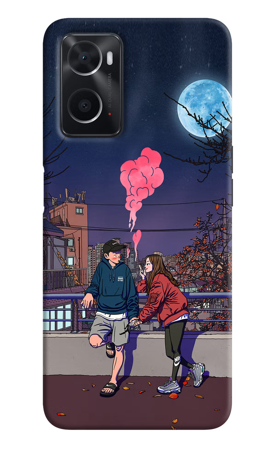 Chilling Couple Oppo A76 Back Cover, Hard case