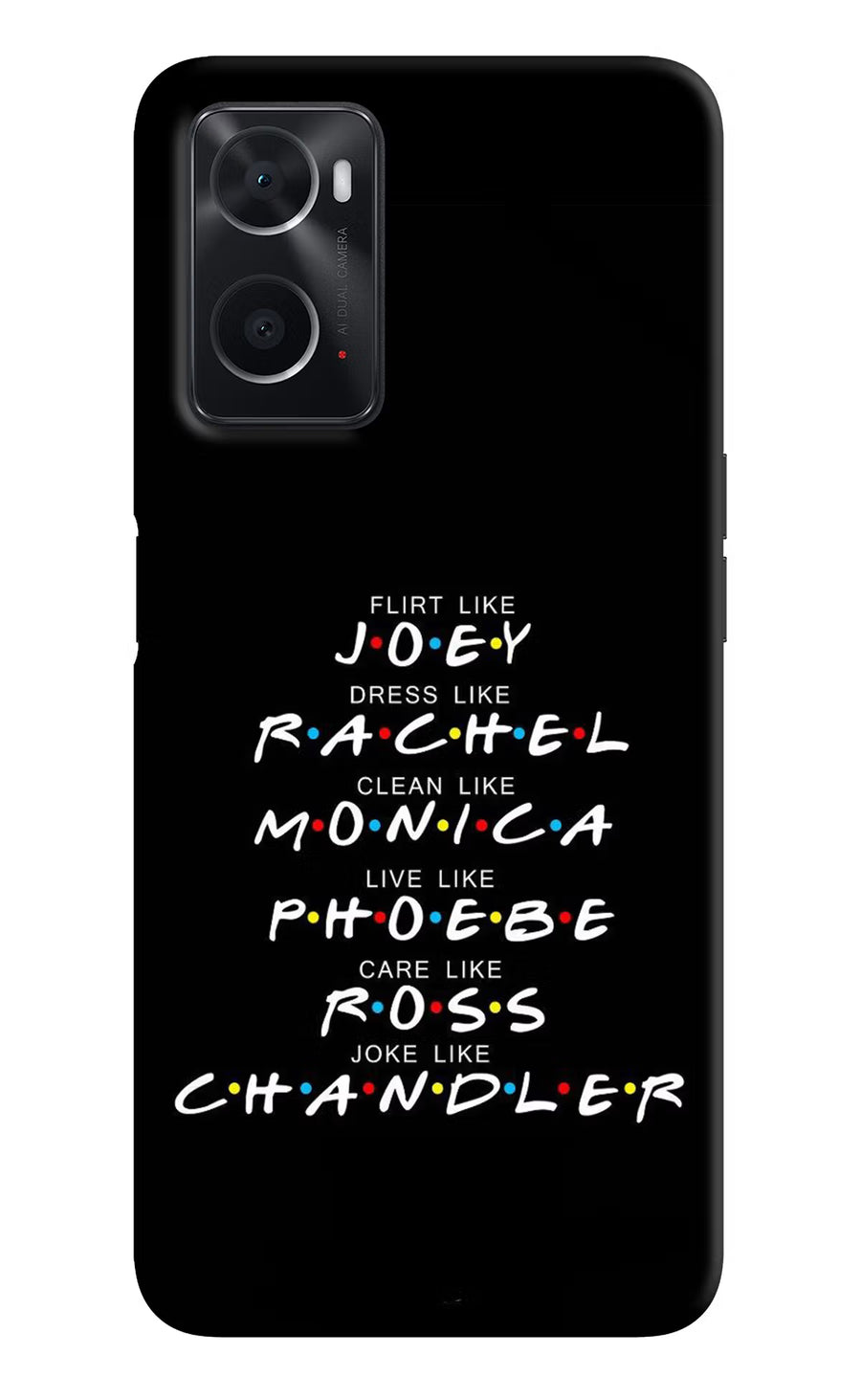 FRIENDS Character Oppo A76 Back Cover, Hard case