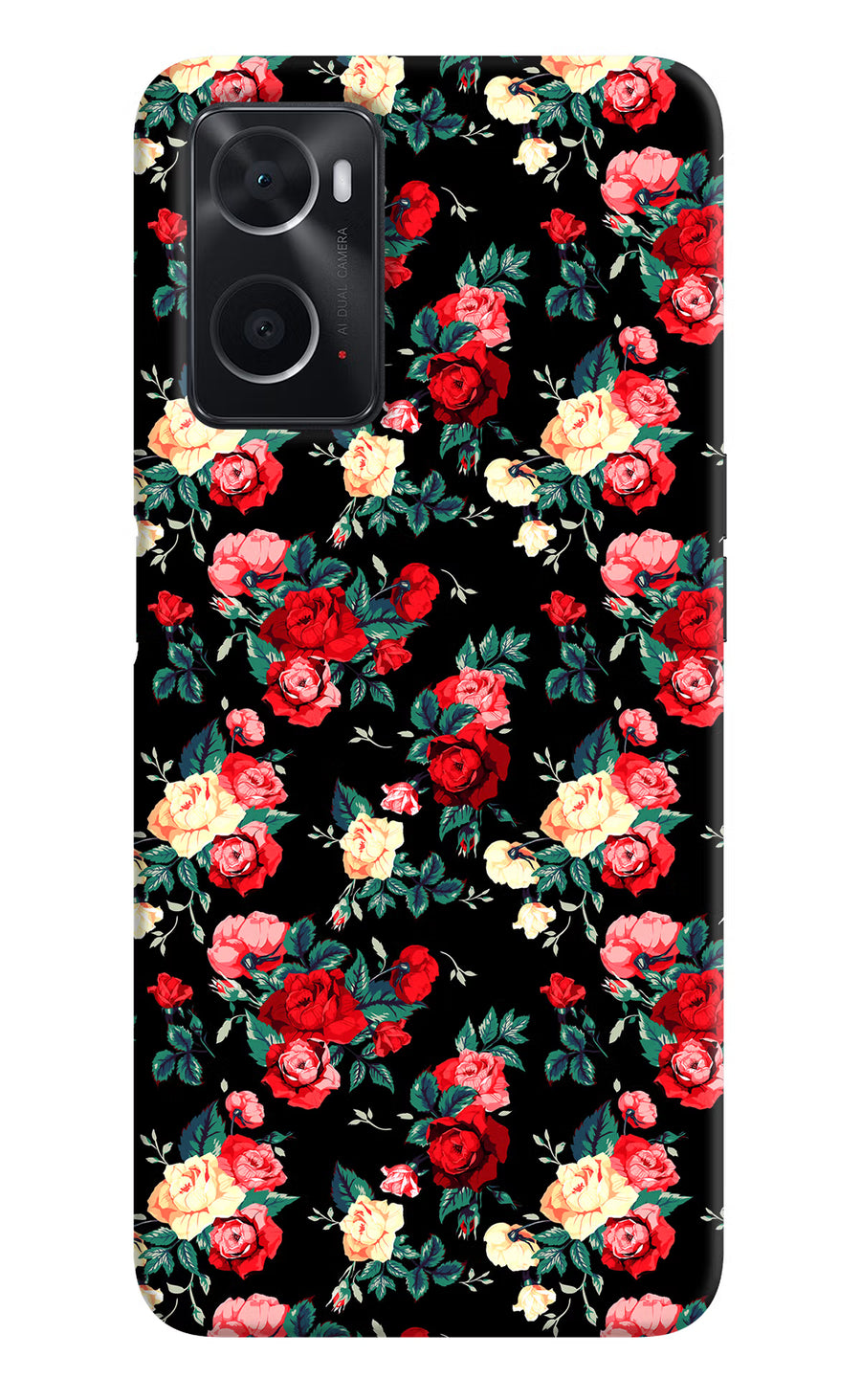 Rose Pattern Oppo A76 Back Cover, Hard case