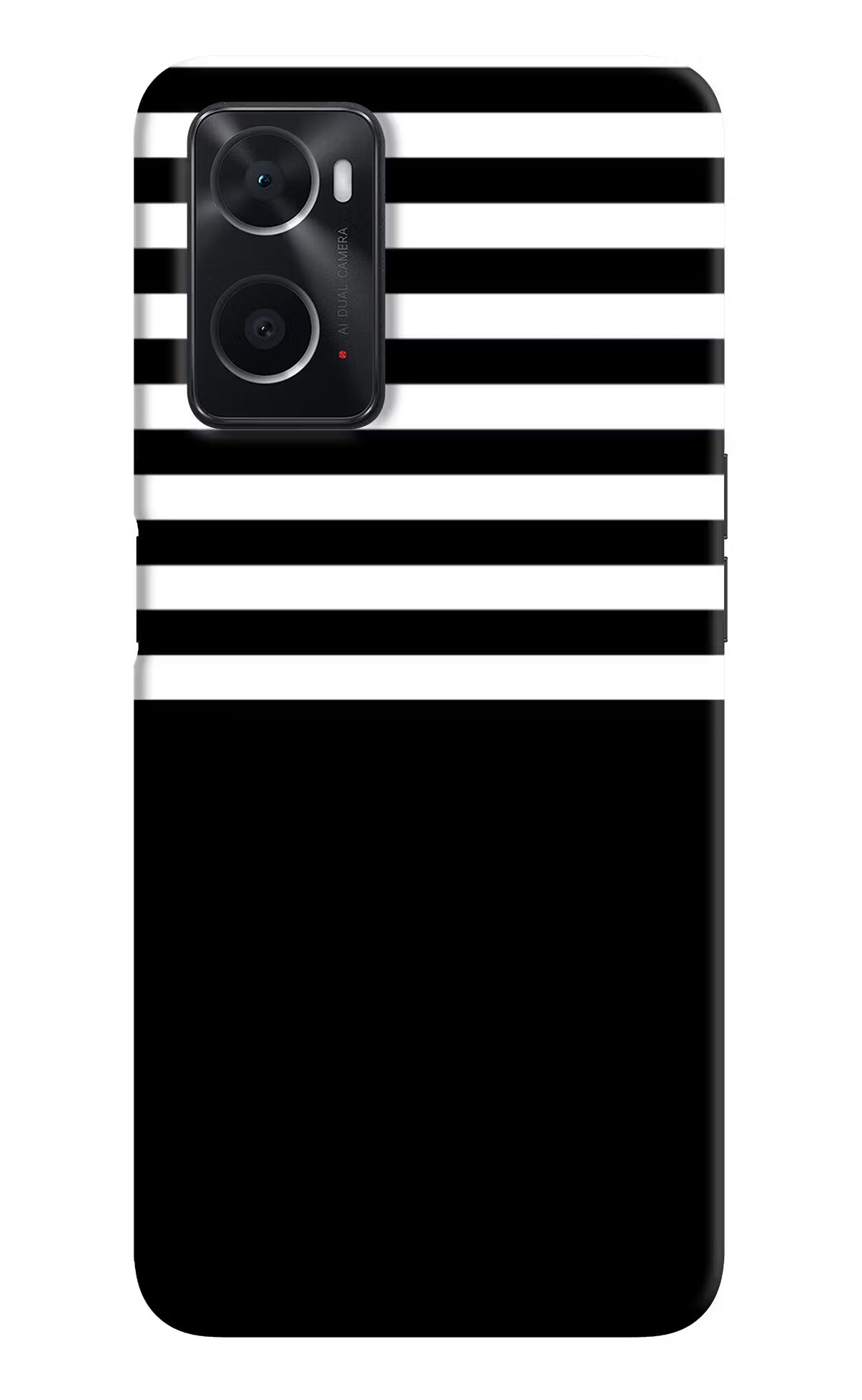 Black and White Print Oppo A76 Back Cover