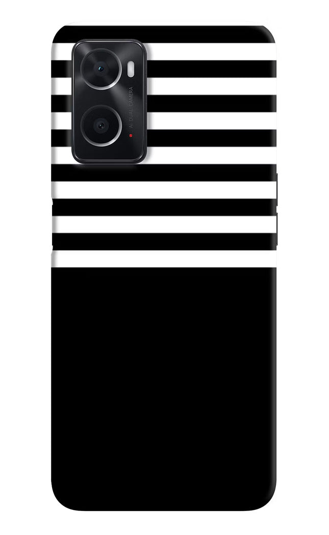 Black and White Print Oppo A76 Back Cover
