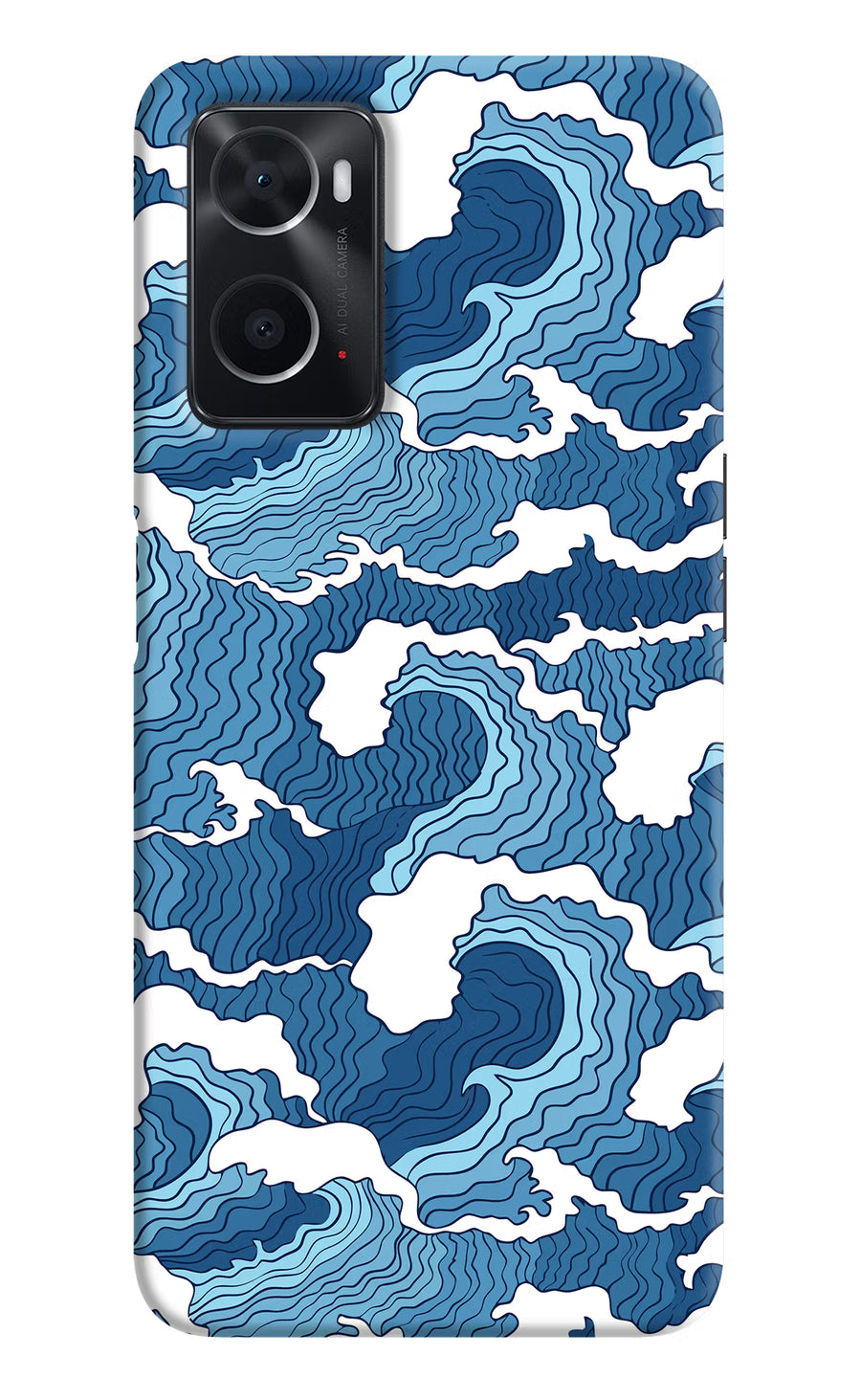 Blue Waves Oppo A76 Back Cover, Hard case