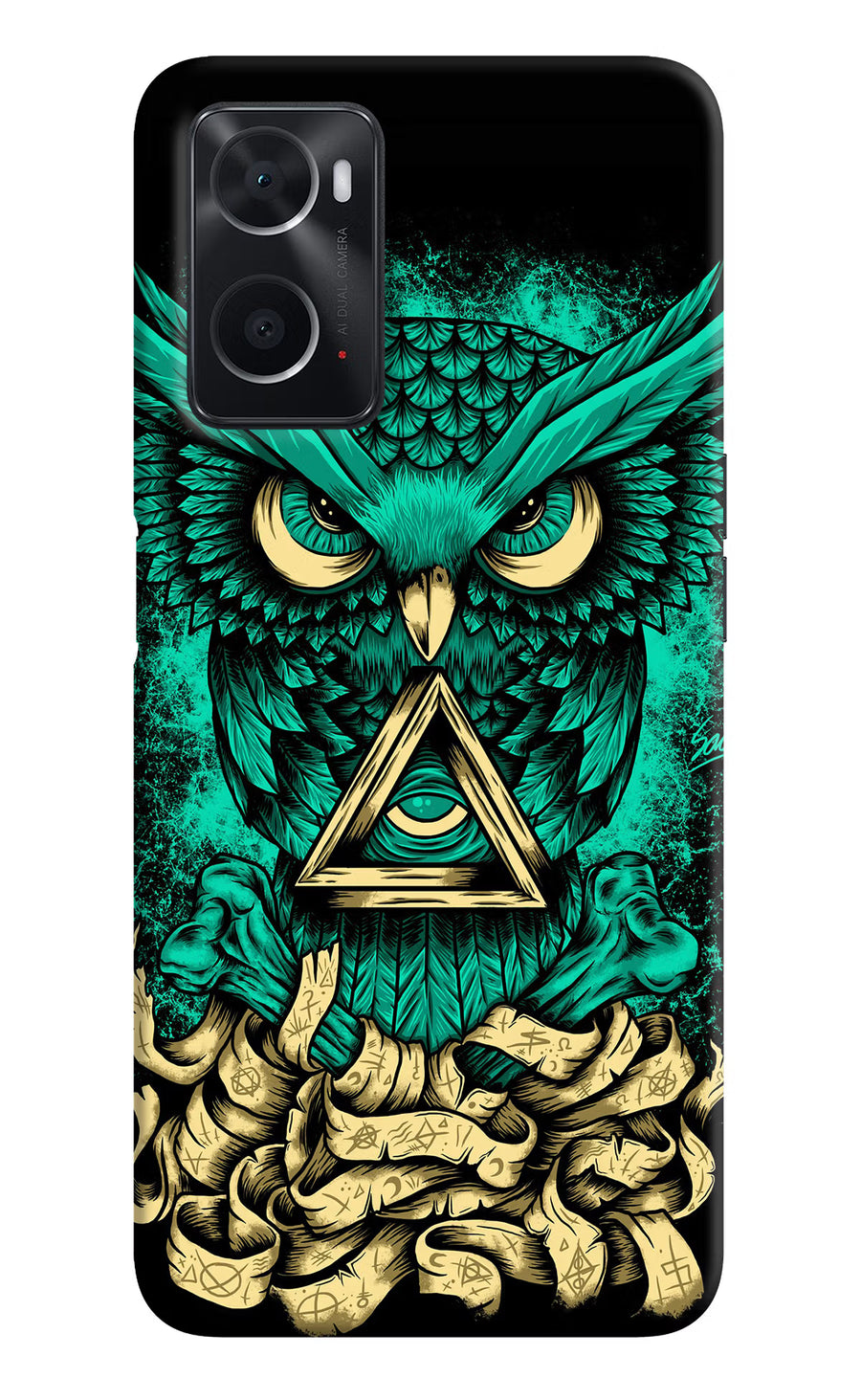Green Owl Oppo A76 Back Cover, Hard case