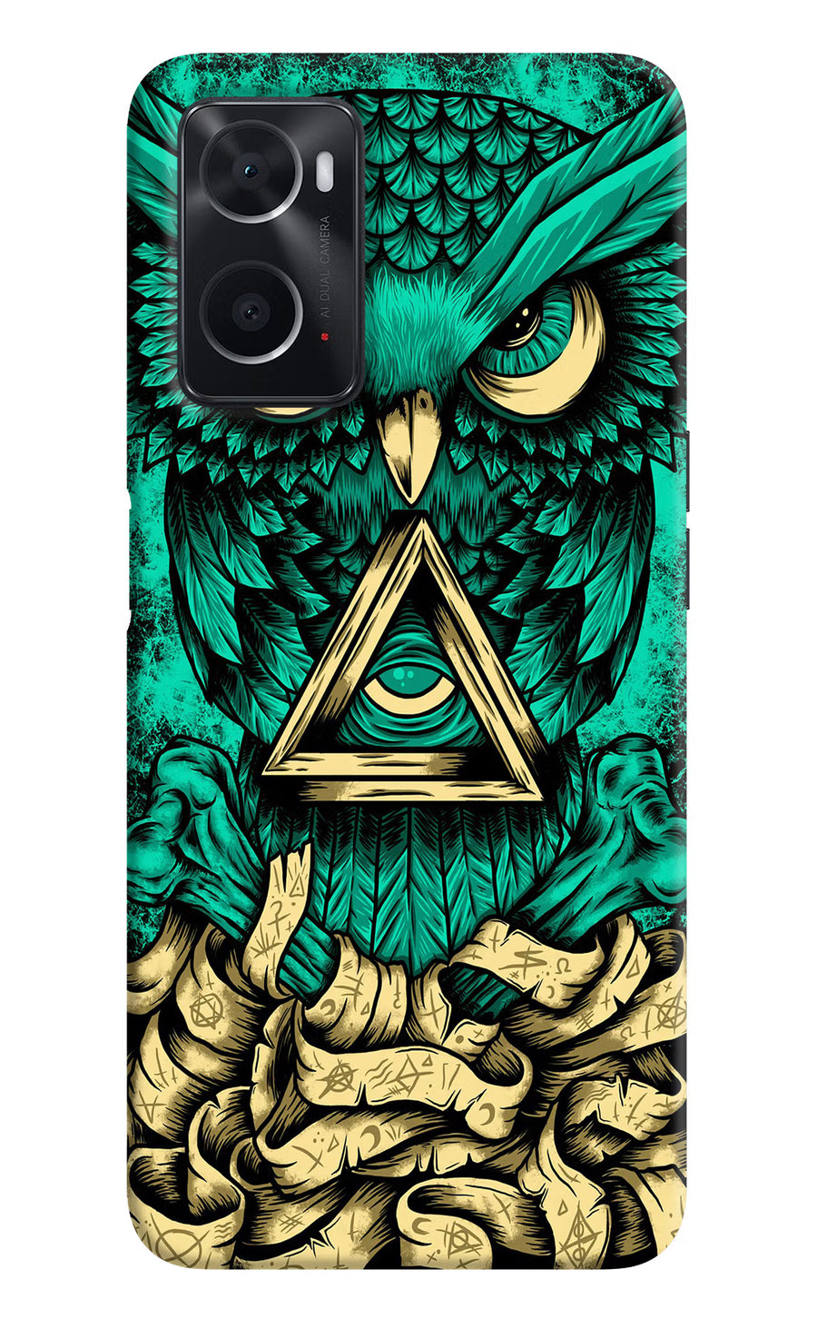 Green Owl Oppo A76 Back Cover, Hard case