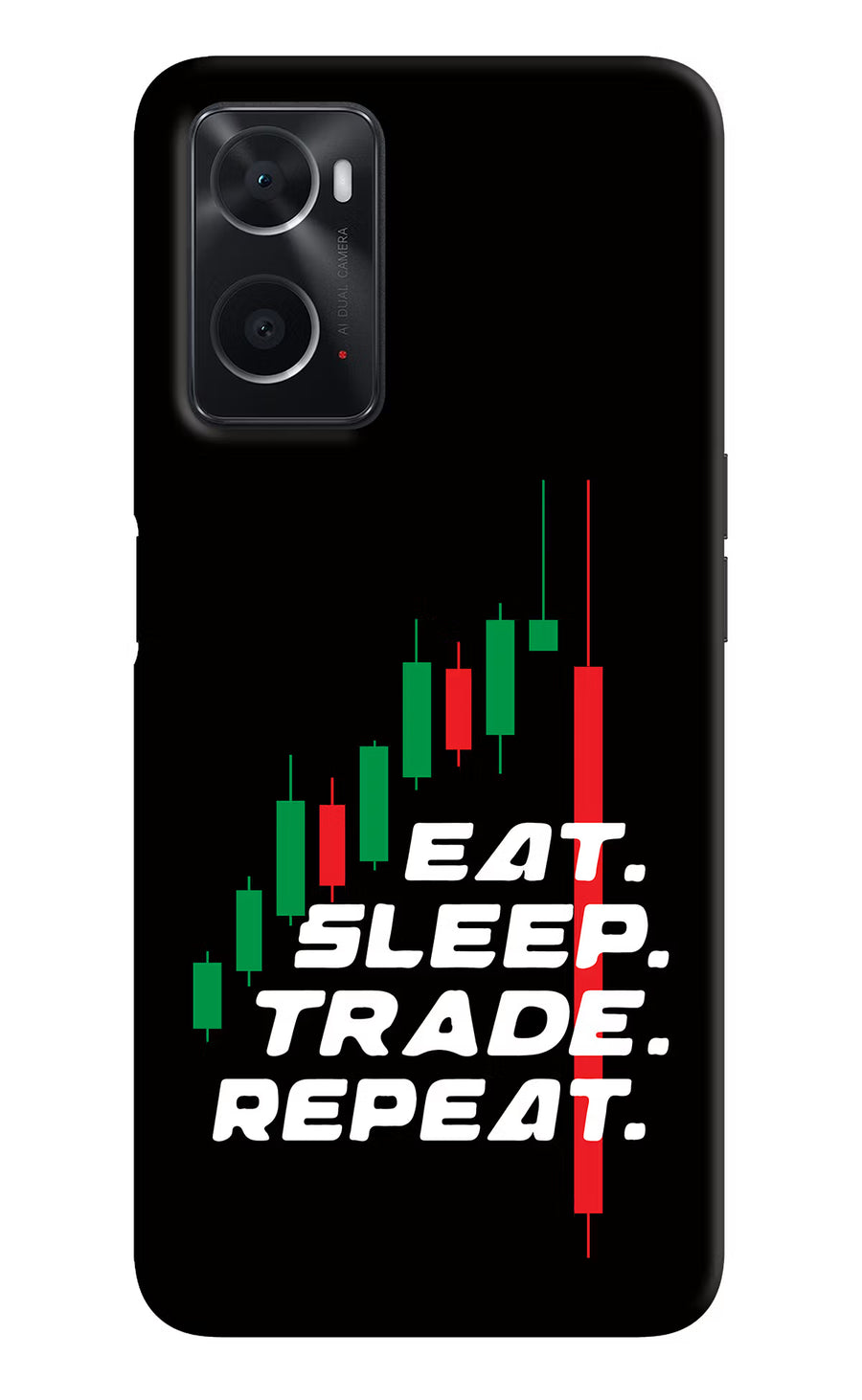 Eat Sleep Trade Repeat Oppo A76 Back Cover, Hard case
