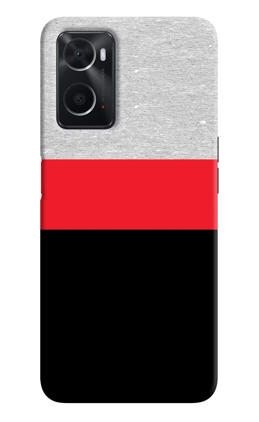 Tri Color Pattern Oppo A76 Back Cover, Hard case