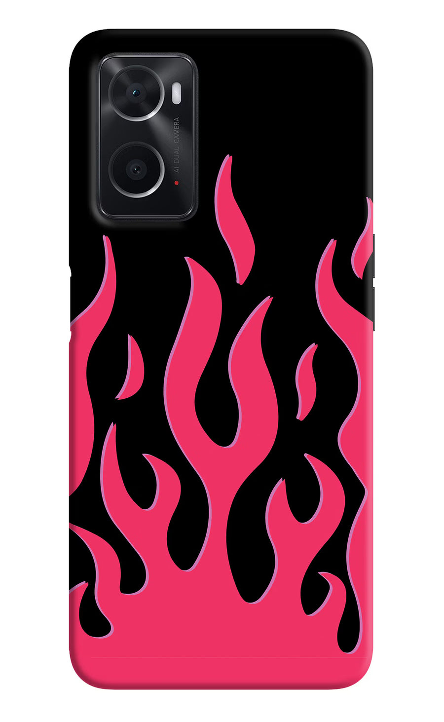 Fire Flames Oppo A76 Back Cover, Hard case