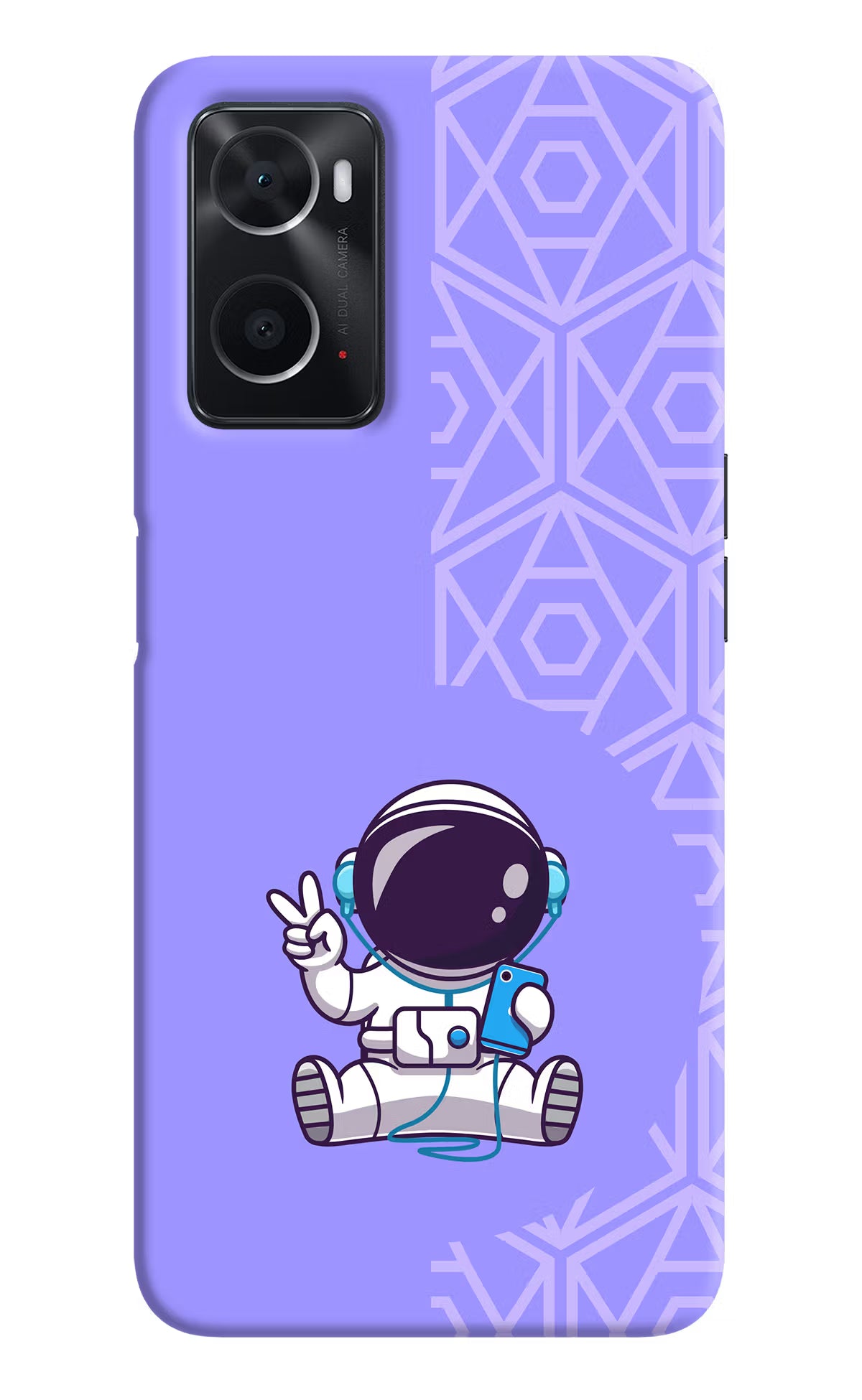Cute Astronaut Chilling Oppo A76 Back Cover