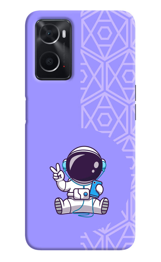 Cute Astronaut Chilling Oppo A76 Back Cover