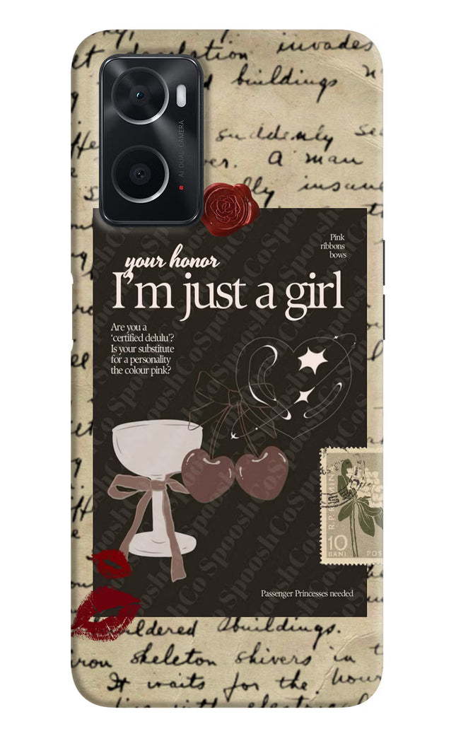 I am just a girl Oppo A76 Back Cover