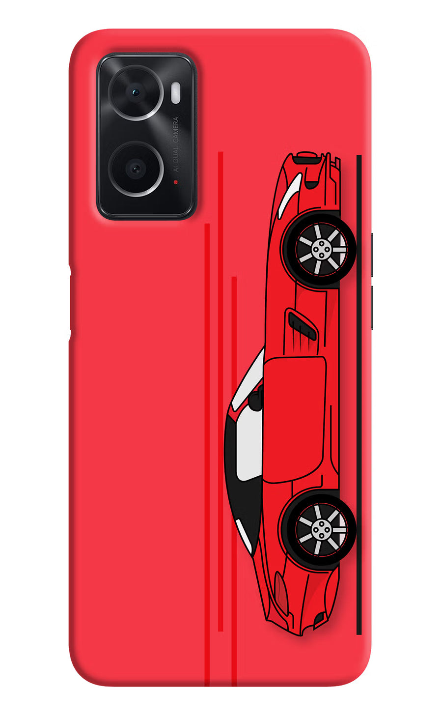 Red Velocity Oppo A76 Back Cover, Hard case