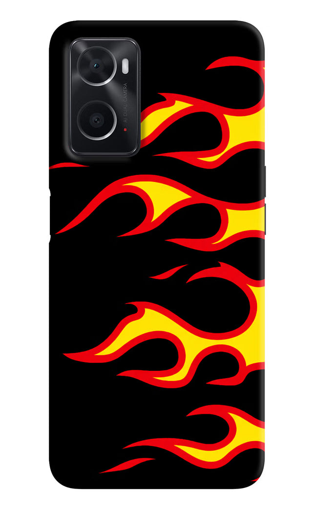 Side Sweep Flames Oppo A76 Back Cover