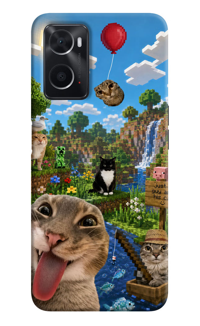 Minecraft Cat Chaos Oppo A76 Hard Case Back Cover by Casekaro