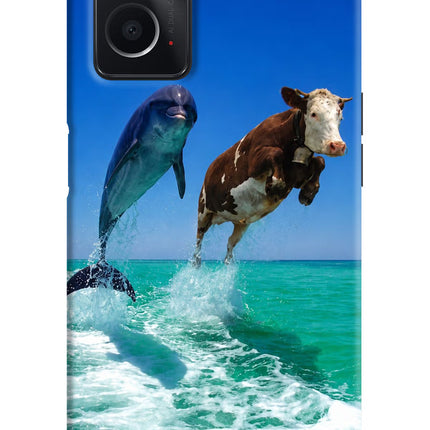 Dolphin vs Cow Oppo A76 Hard Case Back Cover by Casekaro