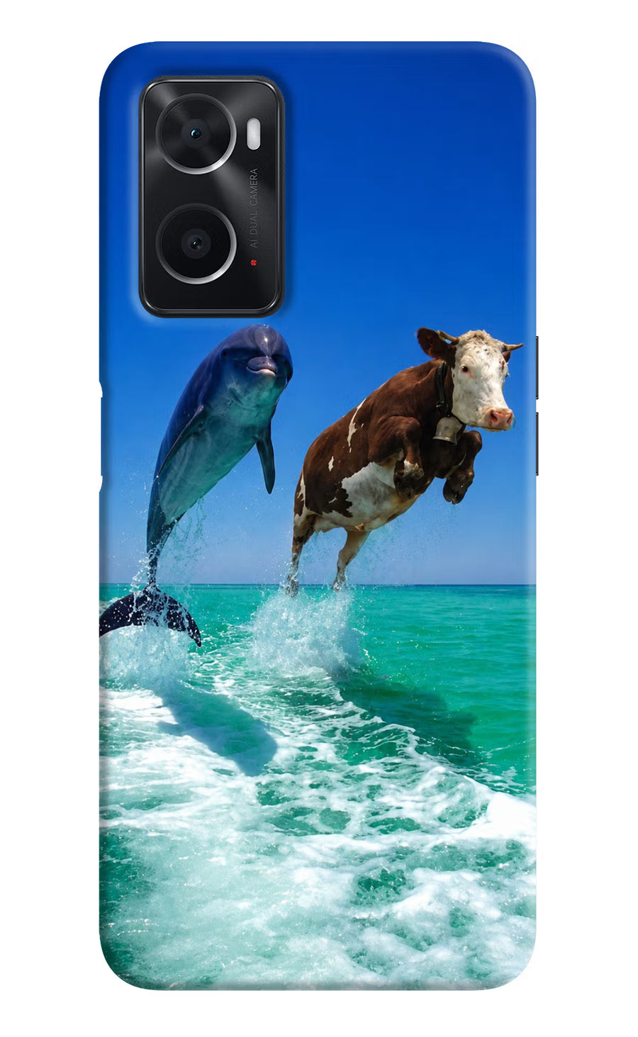 Dolphin vs Cow Oppo A76 Back Cover, Hard case