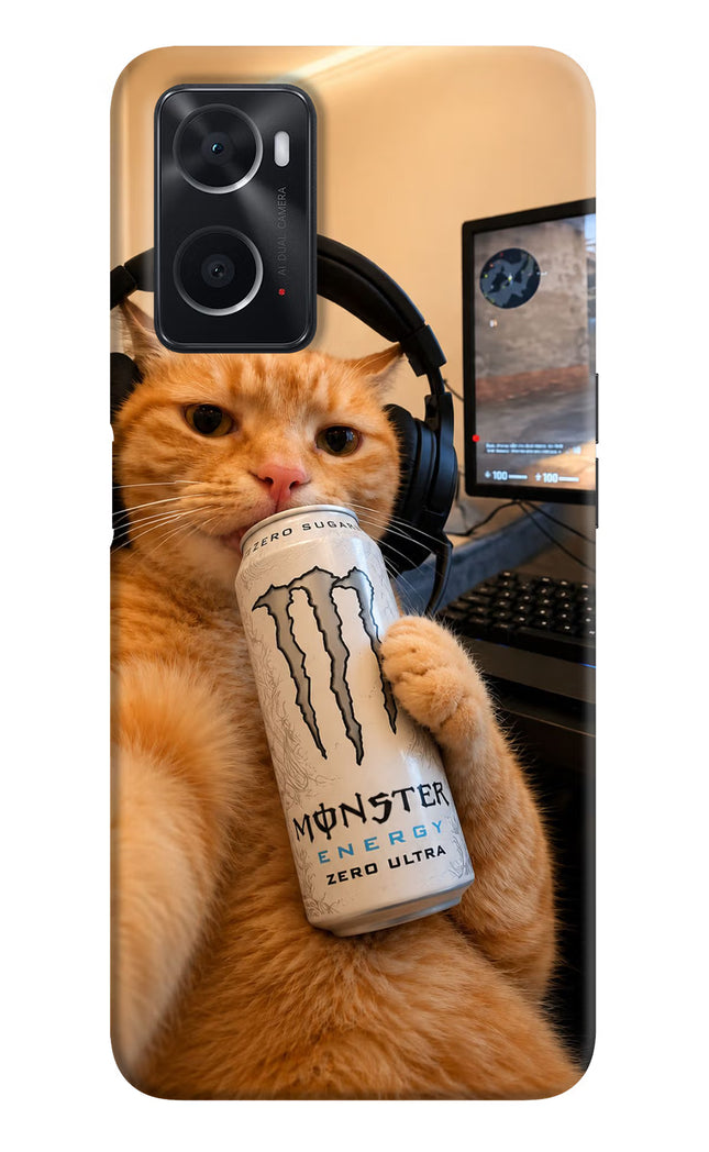 Gamer Cat Energy Oppo A76 Hard Case Back Cover by Casekaro