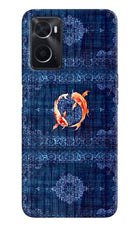 Koi Blue Oppo A76 Hard Case Back Cover by Casekaro