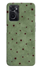 Green Stars Oppo A76 Hard Case Back Cover by Casekaro