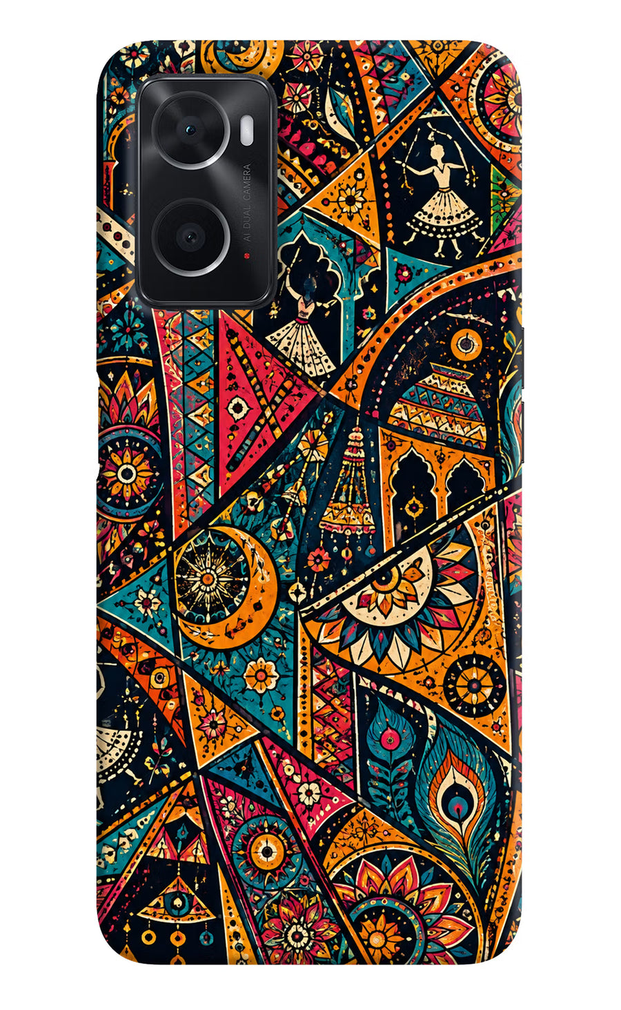 Folk Print Oppo A76 Back Cover, Hard case