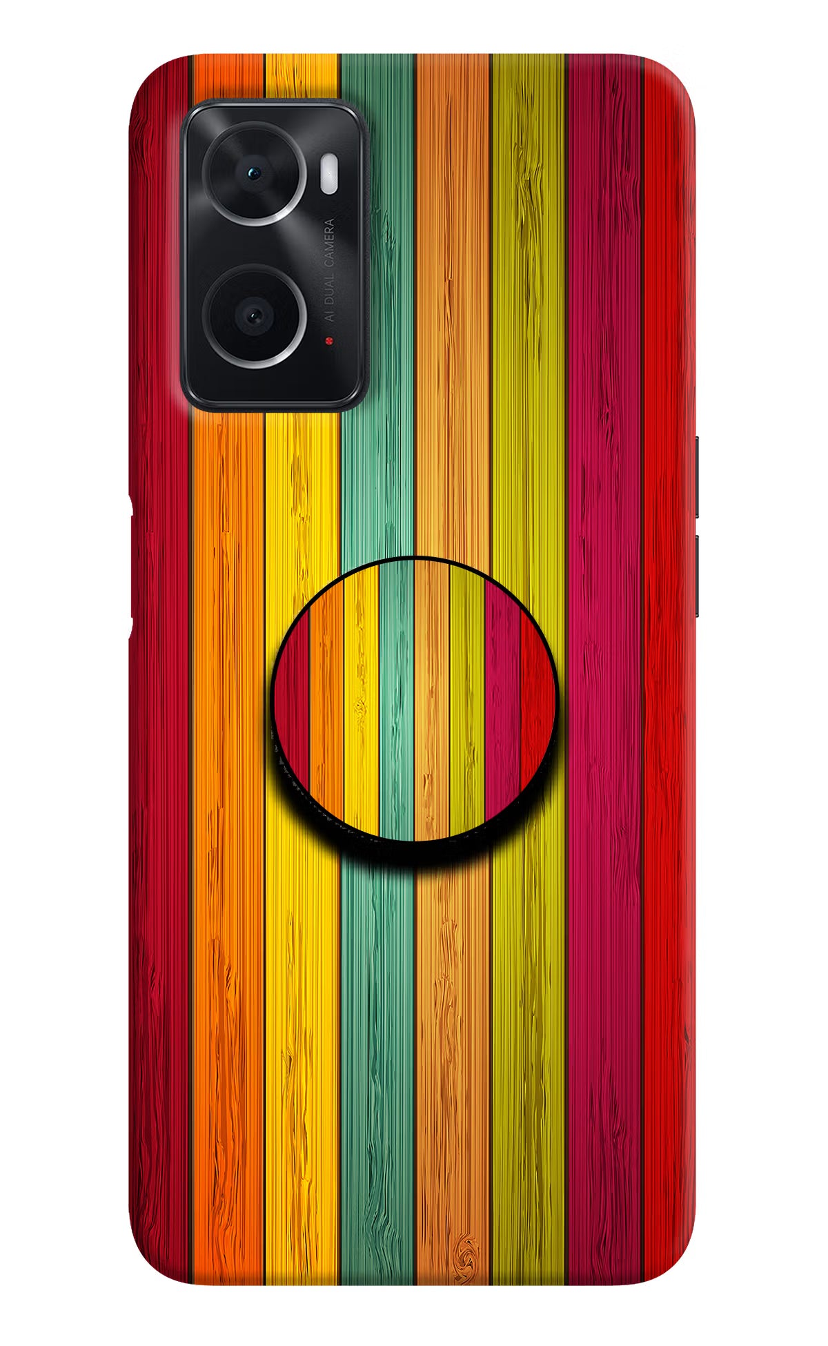 Multicolor Wooden Oppo A76 Pop Case