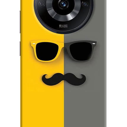 Sunglasses with Mustache Realme Narzo 60 5G Hard Case Back Cover by Casekaro