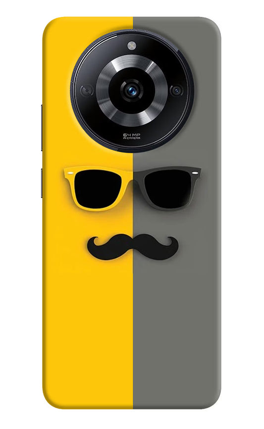 Sunglasses with Mustache Realme Narzo 60 5G Hard Case Back Cover by Casekaro