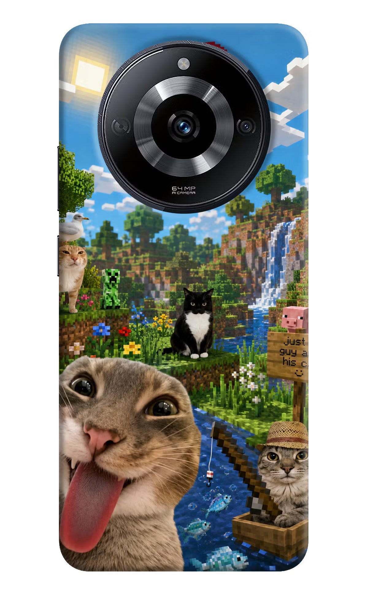 Minecraft Cat Chaos Realme Narzo 60 5G Back Cover