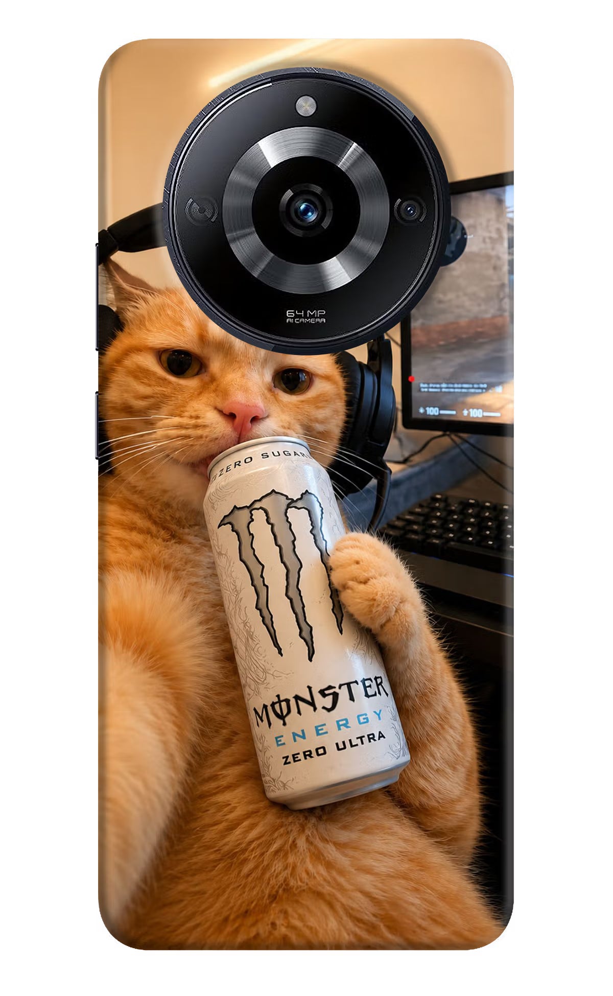 Gamer Cat Energy Realme Narzo 60 5G Back Cover