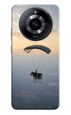 Skydiving Cow Realme Narzo 60 5G Hard Case Back Cover by Casekaro