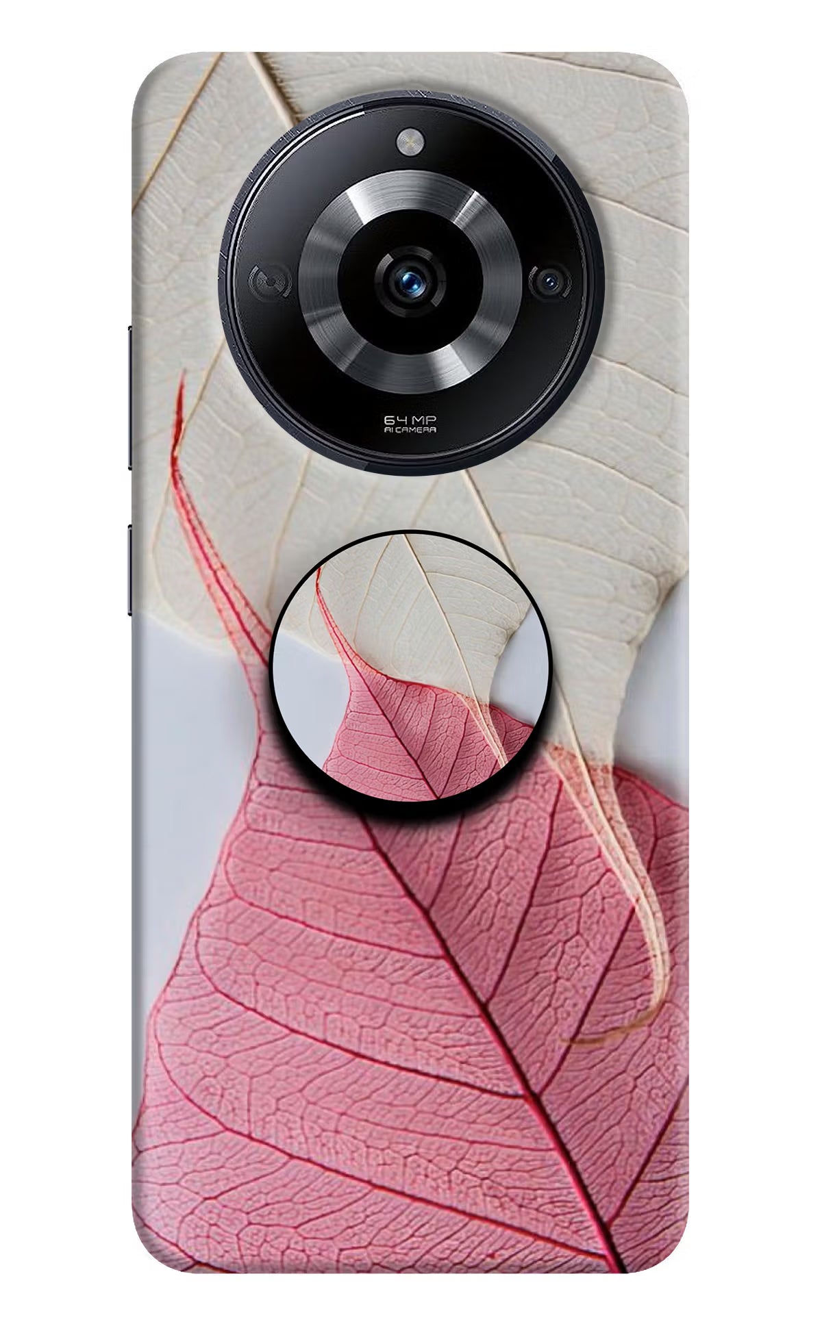 White Pink Leaf Realme Narzo 60 5G Pop Case