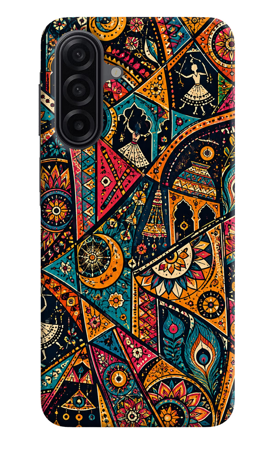 Folk Print Samsung M17 5G Back Cover, Hard case