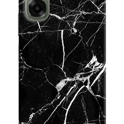Black Marble Pattern Oppo A6x 5G Hard Case Back Cover by Casekaro