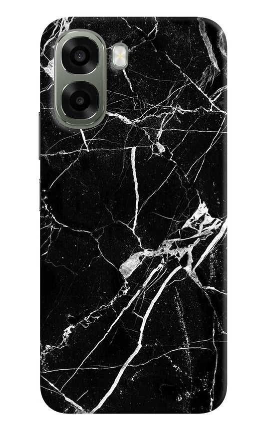 Black Marble Pattern Oppo A6x 5G Hard Case Back Cover by Casekaro
