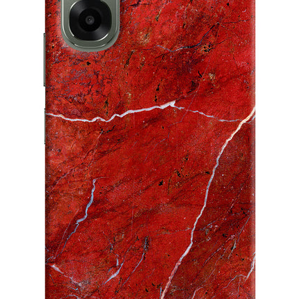 Red Marble Design Oppo A6x 5G Hard Case Back Cover by Casekaro