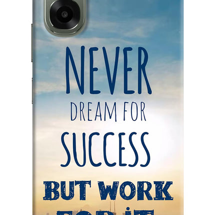 Never Dream For Success But Work For It Oppo A6x 5G Hard Case Back Cover by Casekaro