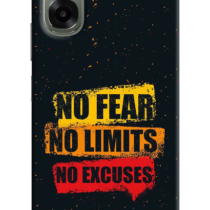 No Fear No Limits No Excuse Oppo A6x 5G Hard Case Back Cover by Casekaro